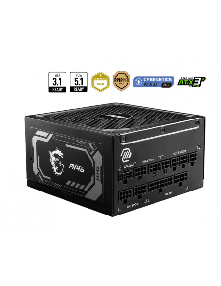 MSI ALIMENTATORE MAG A1000GL PCIE5, EU, 1000W, FULLY-MODULAR, 80 PLUS