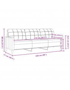 Set Divani 4 pz con Poggiapiedi e Cuscini Crema Tessuto