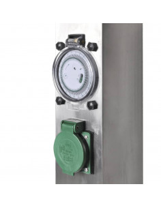 Presa Elettrica da Giardino a Pilastro Acciaio Inox con Timer