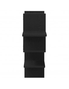 Scaffale a Parete Rovere Nero 124,5x18x60,5 cm in Truciolato