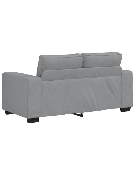 Set di Divani 2 pz con Cuscini Grigio Chiaro in Tessuto