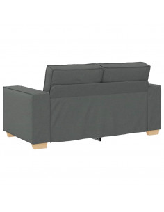 Set di Divani 2 pz con Cuscini Grigio Scuro in Tessuto