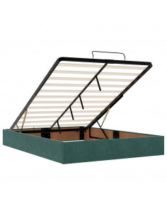 Struttura Letto Pouf con Materassi 140x190 cm in Velluto