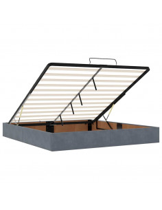 Struttura Letto Pouf con Materassi 200x200 cm Velluto