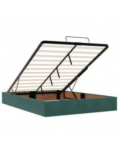 Struttura Letto Pouf con Materasso 140x190 cm in Velluto