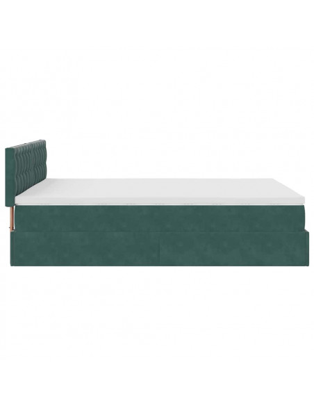 Struttura Letto Pouf con Materasso 140x190 cm in Velluto