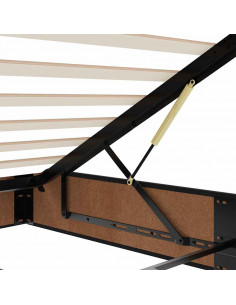 Struttura Letto Pouf con Materasso Nero 200x200 cm in Velluto