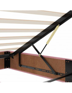 Struttura Letto Pouf con Materasso Rosa 200x200 cm Velluto