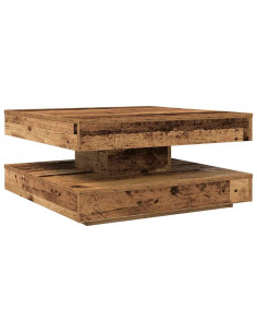 Tavolino da Caffè Girevole a 360 Gradi Antico 70x70x34,5 cm