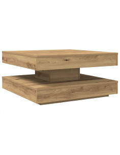 Tavolino da Caffè Girevole a 360 Gradi Artigianale 70x70x34,5cm