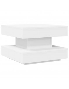 Tavolino da Caffè Girevole a 360 Gradi Bianco 50x50x34,5 cm