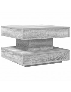 Tavolino da Caffè Girevole a 360 Gradi Grigio 50x50x34,5 cm