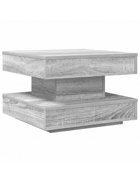 Tavolino da Caffè Girevole a 360 Gradi Grigio 50x50x34,5 cm