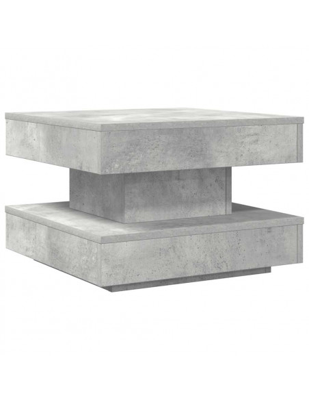 Tavolino da Caffè Girevole a 360 Gradi Grigio 50x50x34,5 cm