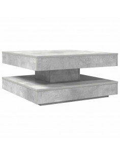 Tavolino da Caffè Girevole a 360 Gradi Grigio 70x70x34,5 cm