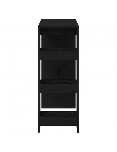 Tavolo Bar con Rastrelliera Rovere Nero 90x40x103,5 cm