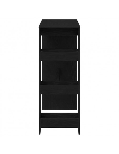Tavolo Bar con Rastrelliera Rovere Nero 90x40x103,5 cm