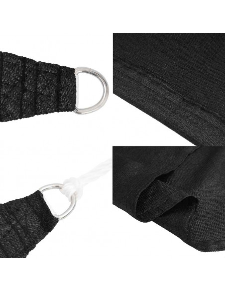Vela Parasole 160 g/m² Trapezio Nero 4/5x4 m in HDPE