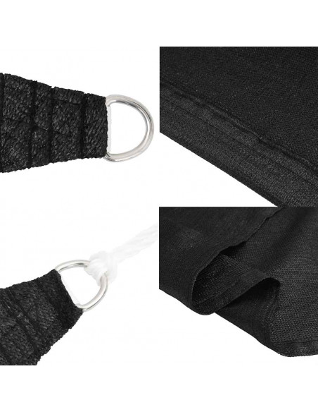Vela Parasole 160 g/m² Triangolare Nero 5x7x7 m in HDPE