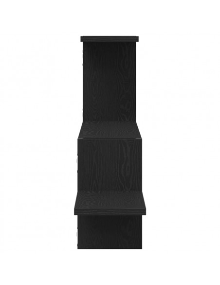 Scaffale a Parete Rovere Nero 104x15x49 cm in Truciolato
