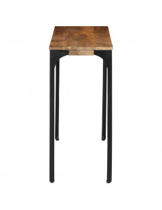 Tavolo Consolle Marrone 110x35x76 cm Massello Mango e Ferro