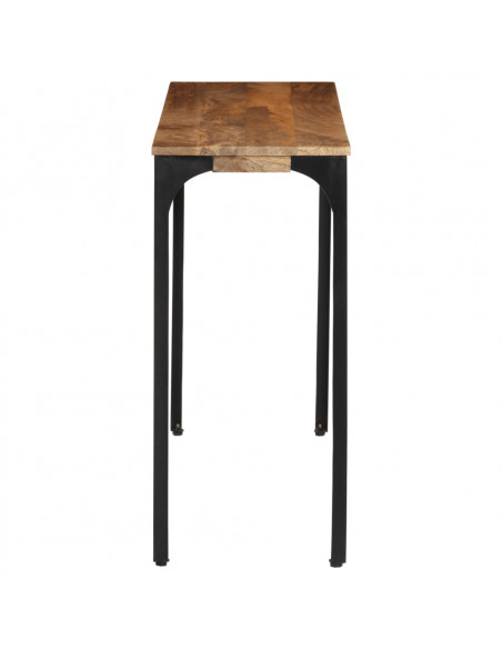 Tavolo Consolle Marrone 110x35x76 cm Massello Mango e Ferro