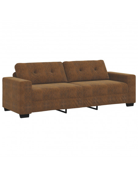 Set di 2 Marrone Tessuto, Legno Grande Elegante Divano