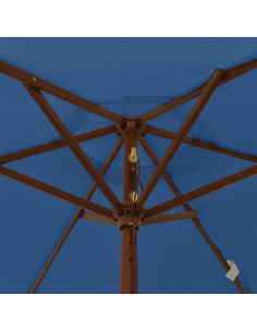 Ombrellone da Giardino con Palo in Legno Azzurro 196x231 cm