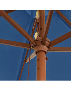 Ombrellone da Giardino con Palo in Legno Azzurro 299x240 cm