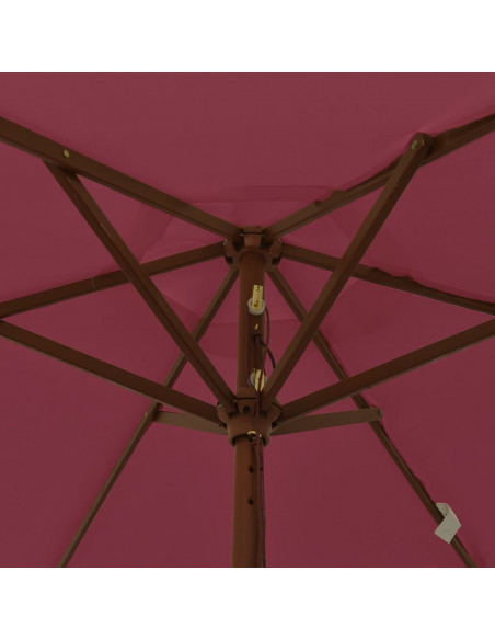 Ombrellone da Giardino con Palo in Legno Bordeaux 196x231 cm