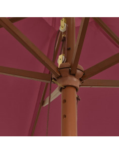 Ombrellone da Giardino con Palo in Legno Bordeaux 299x240 cm