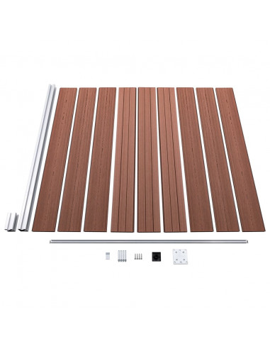 Pannelli Recinzione 10 Quadrati 1 Inclinato 1830x186cm Marrone