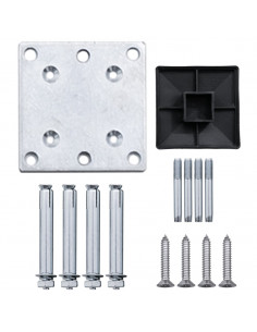 Pannelli Recinzione 2 Quadrati 1 Inclinato 446x186cm Marrone