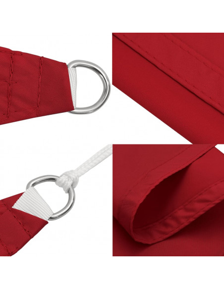 Parasole a Vela Oxford Triangolare 5x5x5 m Rosso