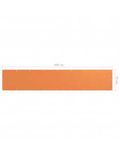 Paravento da Balcone Arancione 75x400 cm Tessuto Oxford