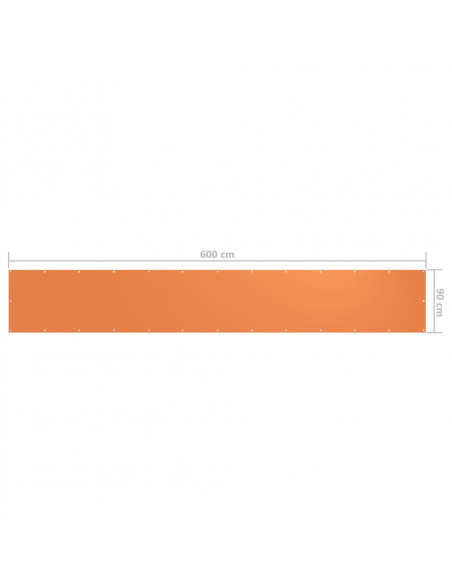 Paravento da Balcone Arancione 90x600 cm in Tessuto Oxford