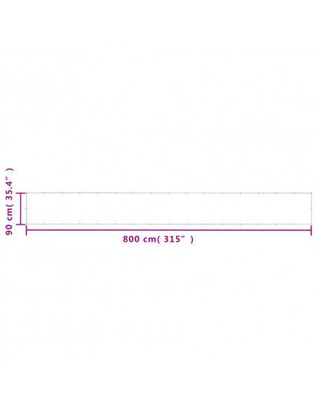 Paravento da Balcone Bianco 90x800 cm 100% Poliestere Oxford