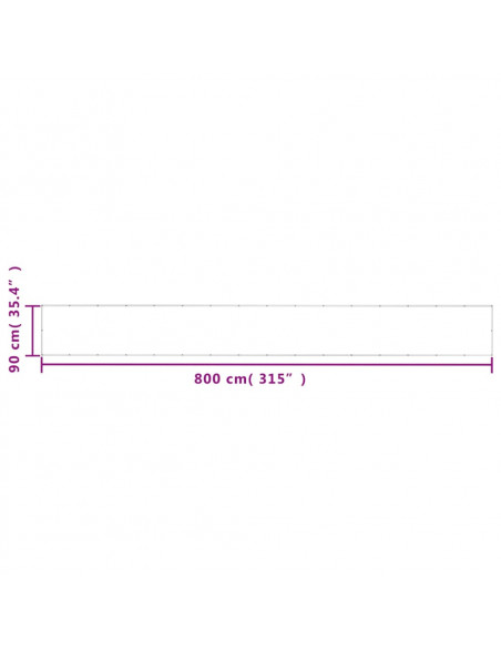 Paravento da Balcone Crema 90x800 cm 100% Poliestere Oxford