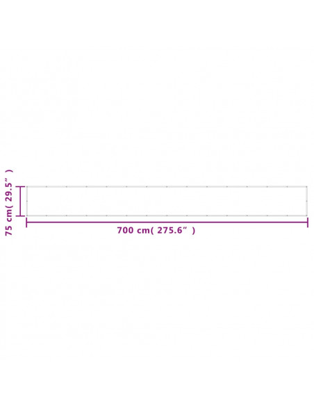 Paravento da Balcone Tortora 75x700 cm 100% Poliestere Oxford