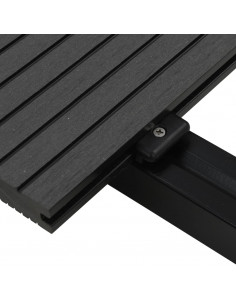 Pavimento per Esterni in WPC Pieno Accessori 26 m² 2,2 m Nero