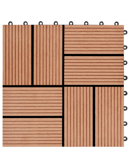 Piastrelle per Decking 22 pz 30x30cm 2mq in WPC Colore Teak