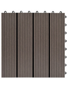 Piastrelle per Decking 22 pz 30x30cm 2mq in WPC Marrone Scuro
