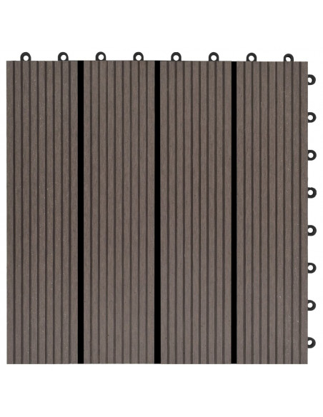 Piastrelle per Decking 22 pz 30x30cm 2mq in WPC Marrone Scuro