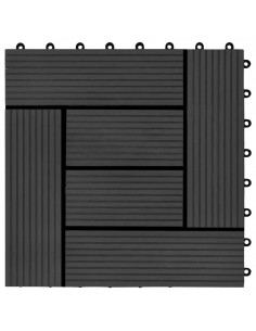 Piastrelle per Decking 22 pz 30x30cm 2mq in WPC Nero