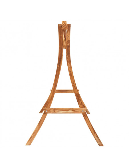 Sedia a Dondolo con Cuscino Massello di Abete Finitura in Teak