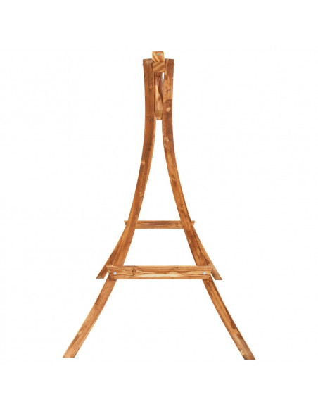 Sedia a Dondolo con Cuscino Massello di Abete Finitura in Teak