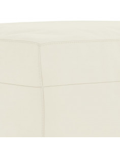 Set di Divani 3 pz con Cuscini Crema in Velluto