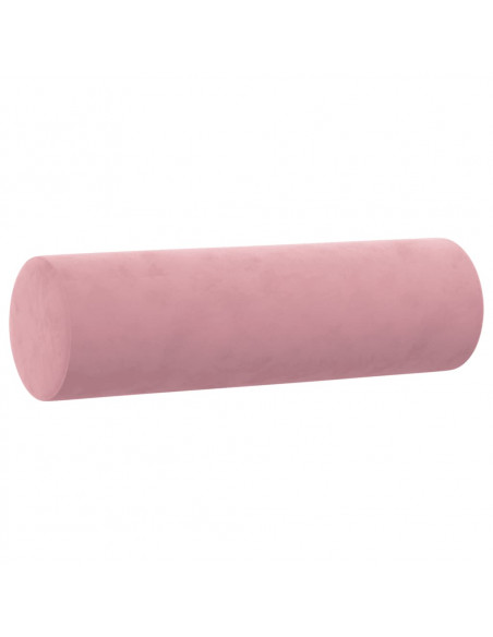 Set di Divani 3 pz con Cuscini Rosa in Velluto