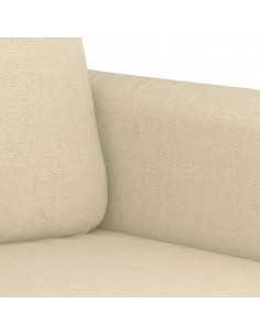 Set Divani 3 pz con Cuscini Crema in Tessuto