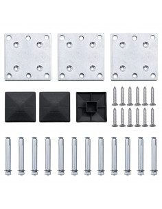 Set Pannello di Recinzione in WPC 353x146 cm Grigio